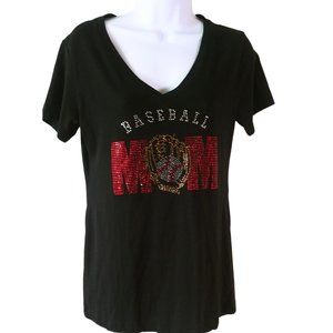 IDEAL -T RHINESTONE BASEBALL MOM T-SHIRT